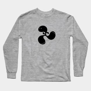 Propeller Guy Running - Black Long Sleeve T-Shirt